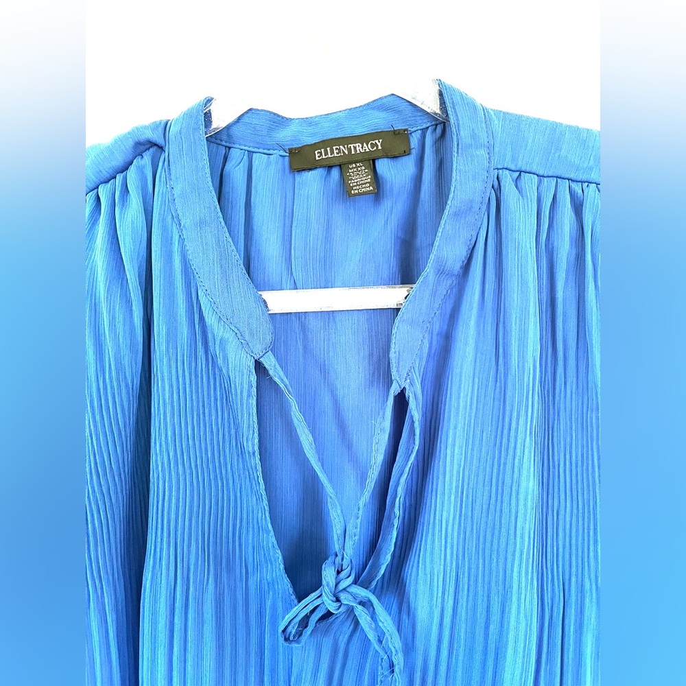 Ellen Tracy Cobalt Sleeveless Pleat & Release Top sz XL - Picture 5 of 13